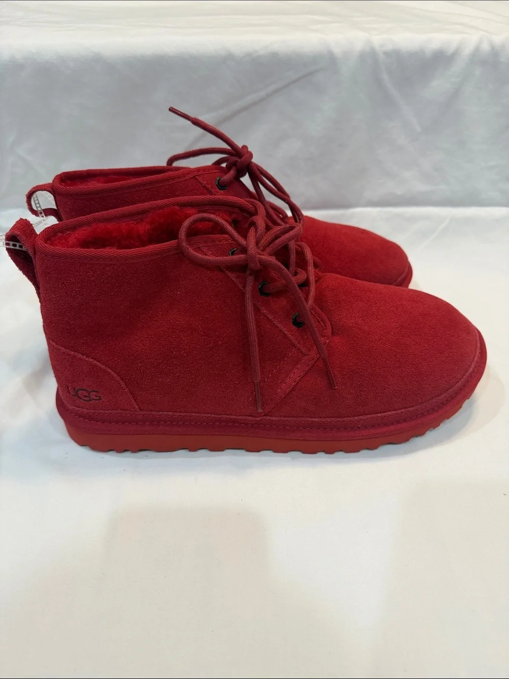 UGG Red Suede Lace-Up Ankle Boot